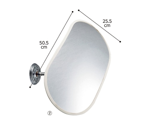 ストア・エキスプレス フレキシブル防犯ミラー 小判タイプ W50.5cm 白 61-369-3-2 1台(ご注文単位1台)【直送品】