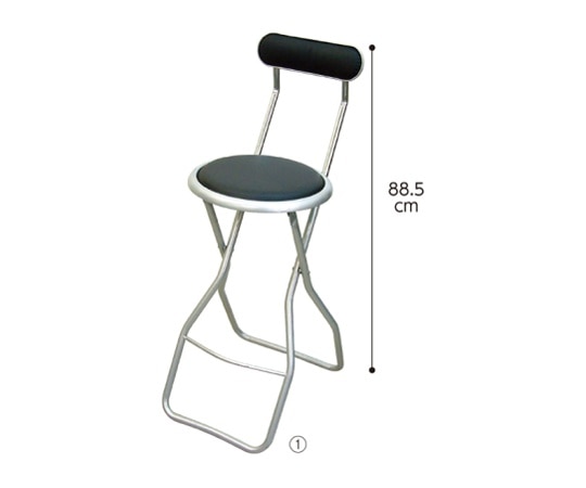 ストア・エキスプレス 折りたたみ式キャプテンチェア ハイタイプ ブラック 61-660-7-1 1台（ご注文単位1台）【直送品】