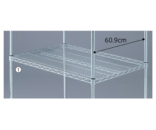ストア・エキスプレス ワイヤーラック スチール棚 D60cmタイプ W121.2cm 61-64-9-2 1枚（ご注文単位1枚）【直送品】