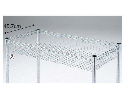ストア・エキスプレス ワイヤーラックスチールカゴ棚 D45cmタイプ W90.7cm 61-752-4-2 1個（ご注文単位1個）【直送品】
