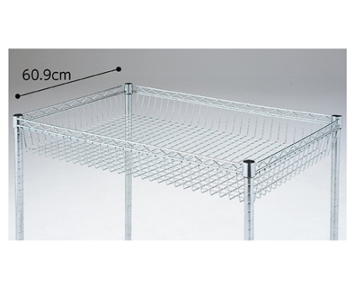 ストア・エキスプレス ワイヤーラックスチールカゴ棚 D60cmタイプ W90.7cm 61-425-24-1 1個（ご注文単位1個）【直送品】