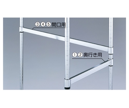 ストア・エキスプレス ワイヤーラック 角バー 奥行き45.7cm用 61-65-14-2 1本（ご注文単位1本）【直送品】