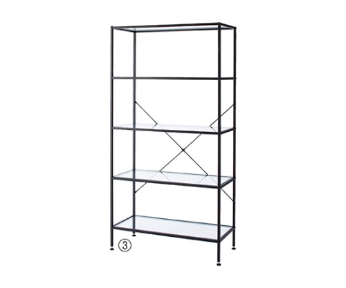 ストア・エキスプレス スリムガラスラック 5段ブラック 61-105-4-3 1台（ご注文単位1台）【直送品】