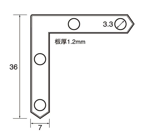 福井金属工芸 黄銅角金具36×7 1セット(200個入) 6231 1セット（ご注文単位1セット）【直送品】