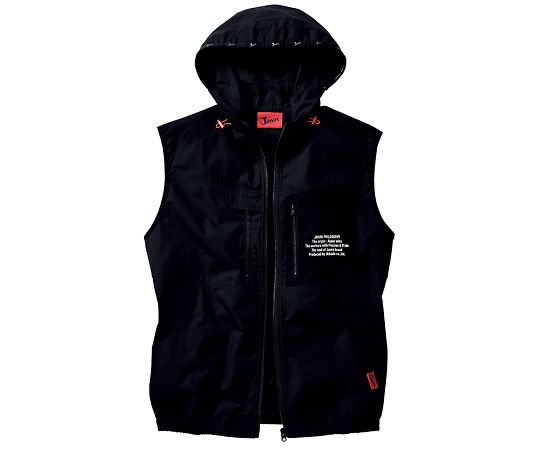 WHISEL(自重堂) 綿100%素材使用の空調服ベスト(フード付) ブラック 5L 54110 1枚(ご注文単位1枚)【直送品】