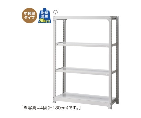 ストア・エキスプレス 中量ボルトレスラック 300kg/段 5段(H210cm) W90×D48cm 61-433-86-1 1台（ご注文単位1台）【直送品】