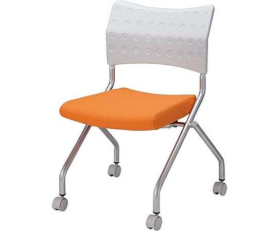 ハピラ DDネスティングチェア オレンジ 2脚セット HPF0101-014OR 1セット(ご注文単位1セット)【直送品】