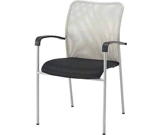 関家具 メッシュM用チェア肘付背GY座BK4脚セット 252251 1箱(ご注文単位1箱)【直送品】