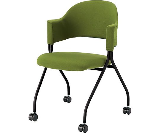 CLOVE フランチェアクロスタイプ黒脚背座グリーン2脚セット Z-TTK25B-GRQ5 1箱(ご注文単位1箱)【直送品】