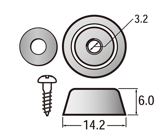 福井金属工芸 額縁用裏ゴム5分 1セット(500個入) 6324 1セット（ご注文単位1セット）【直送品】