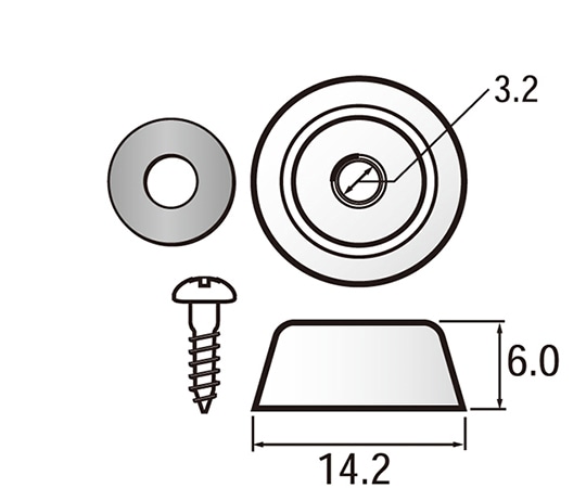 福井金属工芸 額縁用裏ゴム5分 1セット(500個入) 6322 1セット（ご注文単位1セット）【直送品】