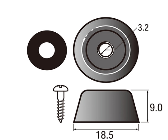 福井金属工芸 額縁用裏ゴム6分 1セット(500個入) 6321 1セット（ご注文単位1セット）【直送品】