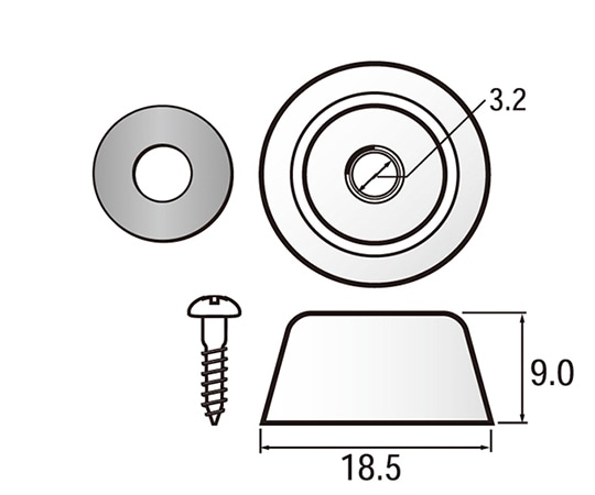 福井金属工芸 額縁用裏ゴム6分 1セット(500個入) 6320 1セット（ご注文単位1セット）【直送品】