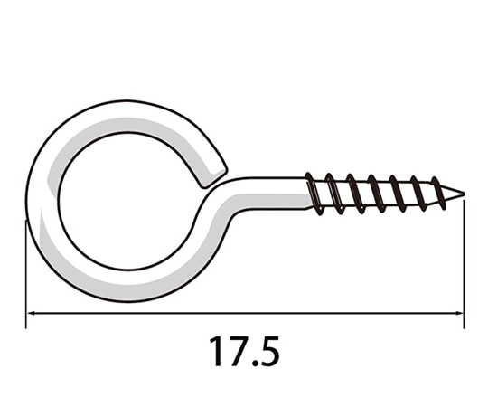 福井金属工芸 丸ヒートン17.5mm 1セット(3000本入) 6900-A 1セット（ご注文単位1セット）【直送品】