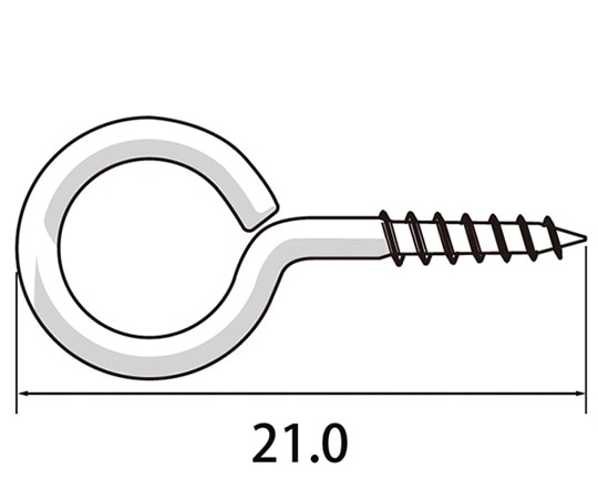 福井金属工芸 丸ヒートン21mm 1セット(3000本入) 6900-B 1セット（ご注文単位1セット）【直送品】