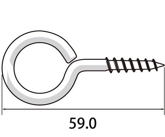 福井金属工芸 丸ヒートン59mm 1セット(100本入) 6900-I 1セット（ご注文単位1セット）【直送品】
