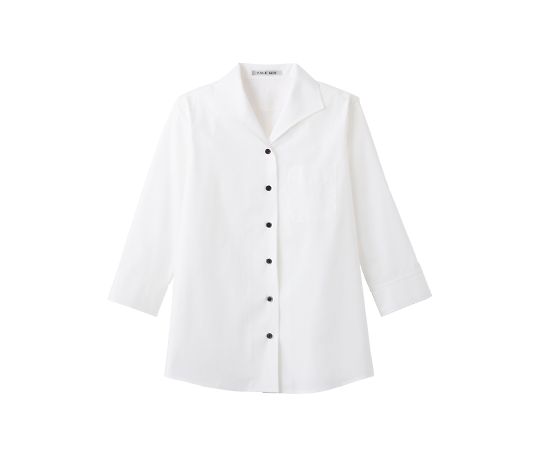 FACE レディスイタリアンカラー七分袖ブラウス ホワイト 7G FB4027L-15 7G 1枚（ご注文単位1枚）【直送品】