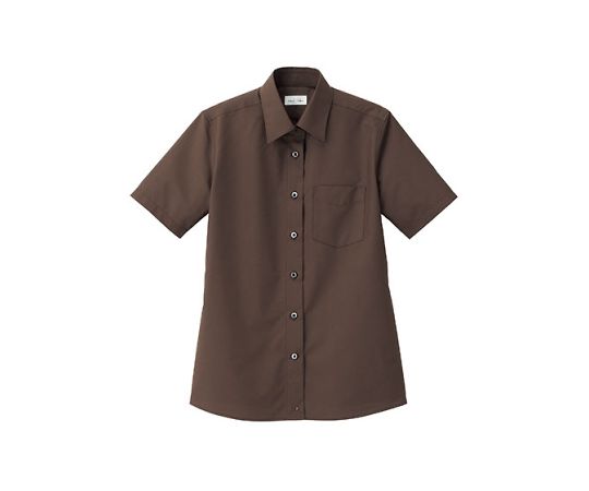 FACE レディスレギュラーカラー半袖ブラウス ブラウン 11G FB4036L-5 11G 1枚(ご注文単位1枚)【直送品】