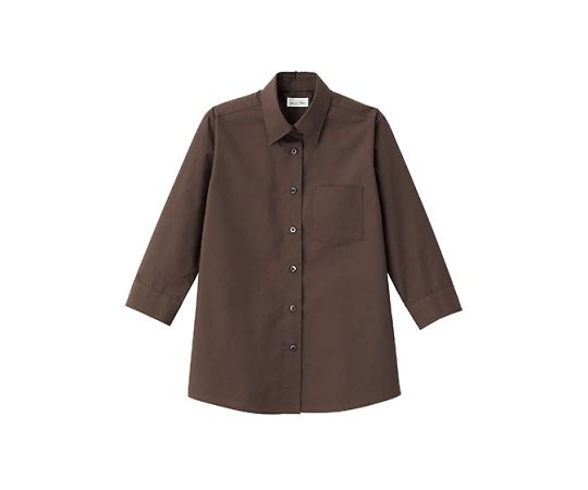 FACE レディスレギュラーカラー七分袖ブラウス ブラウン 13G FB4037L-5 13G 1枚（ご注文単位1枚）【直送品】