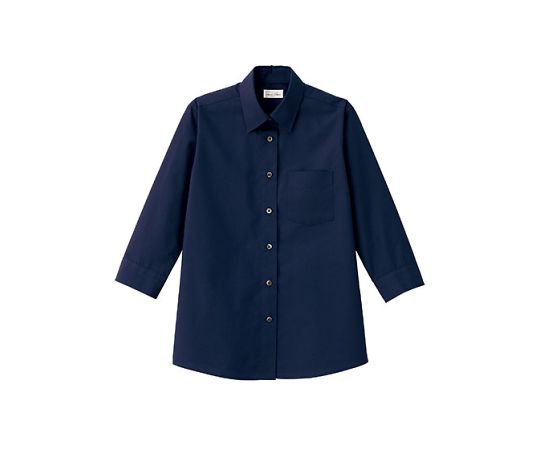 FACE レディスレギュラーカラー七分袖ブラウス ネイビー 7G FB4037L-8 7G 1枚（ご注文単位1枚）【直送品】