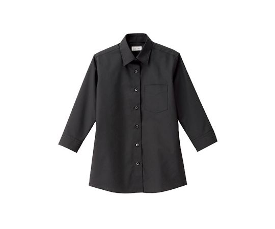 FACE レディスレギュラーカラー七分袖ブラウス ブラック 11G FB4037L-16 11G 1枚（ご注文単位1枚）【直送品】