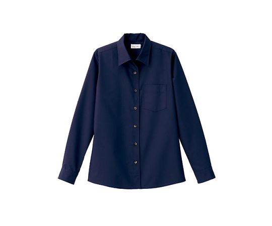 FACE レディス開襟長袖ブラウス ネイビー 15G FB4038L-8 15G 1枚（ご注文単位1枚）【直送品】