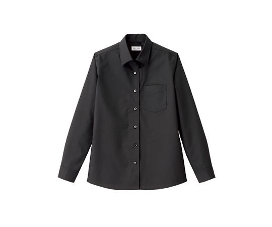 FACE レディス開襟長袖ブラウス ブラック 7G FB4038L-16 7G 1枚（ご注文単位1枚）【直送品】