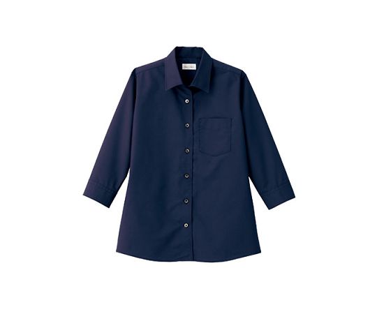 FACE レディス開襟七分袖ブラウス ネイビー 13G FB4039L-8 13G 1枚（ご注文単位1枚）【直送品】