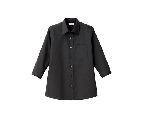 FACE レディス開襟七分袖ブラウス ブラック 17G FB4039L-16 17G 1枚（ご注文単位1枚）【直送品】