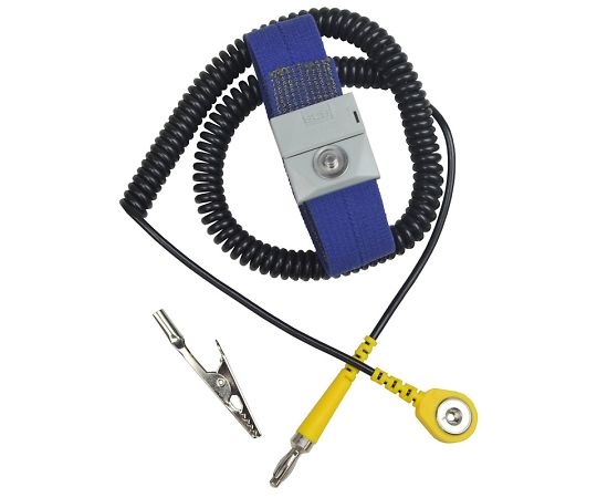 DESCO アジャスタブル リストストラップ 青 3mコイルコード付 2324R-B 1セット (ご注文単位1セット)【直送品】