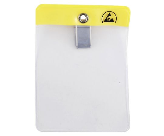 DESCO 静電対策ネームカードホルダー クリップタイプ 縦型 68mm×93mm 35010 1個 (ご注文単位1個)【直送品】