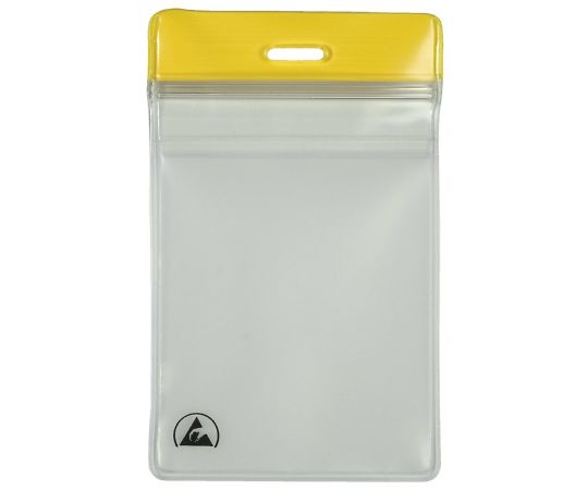 DESCO 静電対策ネームカードホルダー ジッパー付き 縦型 68mm×111mm 35016 1個 (ご注文単位1個)【直送品】