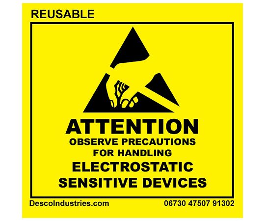 DESCO ラベル 「ATTENTION」 RS-471 再利用可 500枚 06730 1巻 (ご注文単位1巻)【直送品】