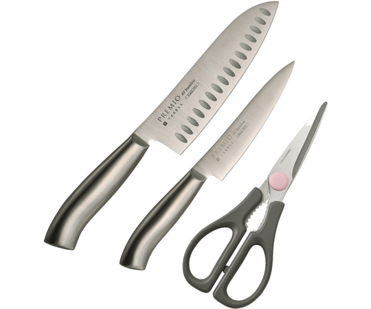 ヤクセル プレミオAS 3点 三徳・ペティ・鋏 #31813 1個（ご注文単位1個）【直送品】