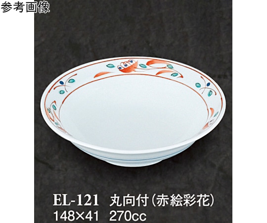 スリーライン 丸向付 赤絵彩花 80個入 EL-121 1ケース（ご注文単位1ケース）【直送品】