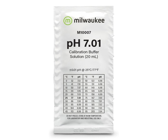 Milwaukee pH7.01標準液 20mL×25袋 M10007B 1箱（ご注文単位1箱）【直送品】