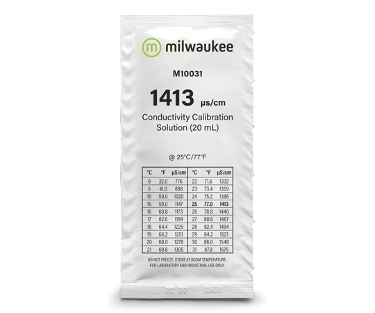 Milwaukee 1413μS/cm EC(導電率)標準液 20mL×25袋 M10031B 1箱（ご注文単位1箱）【直送品】