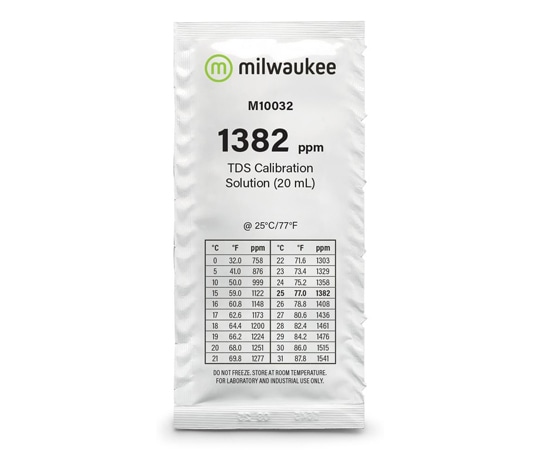 Milwaukee 1382ppm TDS標準液 20mL×25袋 M10032B 1箱（ご注文単位1箱）【直送品】