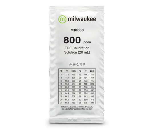 Milwaukee 800ppm TDS標準液 20mL×25袋 M10080B 1箱（ご注文単位1箱）【直送品】