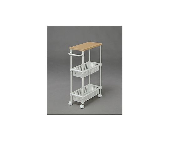 アイリスオーヤマ ウッドトップメタルポールワゴン MKW-WT3S 1個（ご注文単位1個）【直送品】