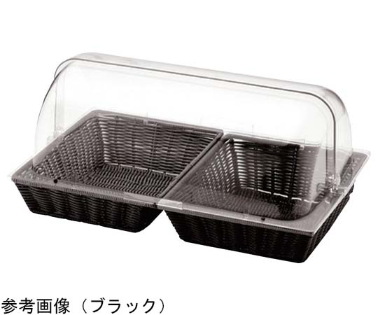 アズワン ベーカリーバスケットGN長角1/2サイズ H65mm半回転ポリカーボネイト カバー付 アイボリー BB-1265C-IV 1個（ご注文単位1個）【直送品】