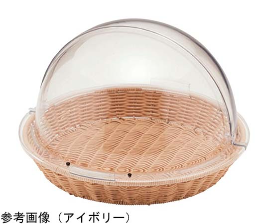 アズワン 丸型ビュッフェバスケット40型 半回転ポリカーボネイト カバー付 アイボリー BB-400C-IV(アイボリー) 1個（ご注文単位1個）【直送品】