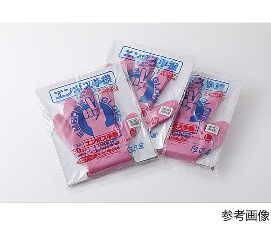 東京パック エンボス手袋ロング五本絞り M ピンク 1ケース(50枚×10袋入) 011501212300 1ケース（ご注文単位1ケース）【直送品】