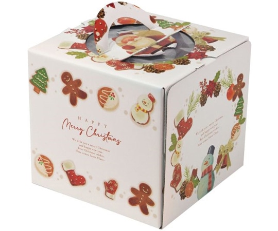 ヤマニパッケージ ケーキ箱 ホワイトサンタ 4.5号 100枚 20-2325 1ケース（ご注文単位1ケース）【直送品】