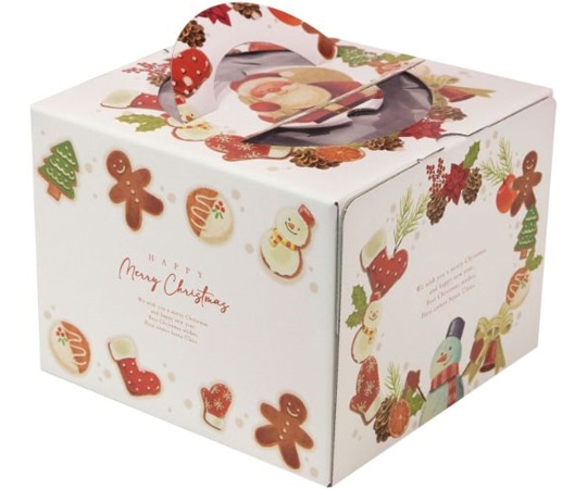 ヤマニパッケージ ケーキ箱 ホワイトサンタ 5号 100枚 20-2326 1ケース（ご注文単位1ケース）【直送品】