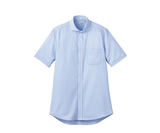 FACE ワイドカラーニット半袖シャツ サックス L FB4560U-6 L 1枚（ご注文単位1枚）【直送品】