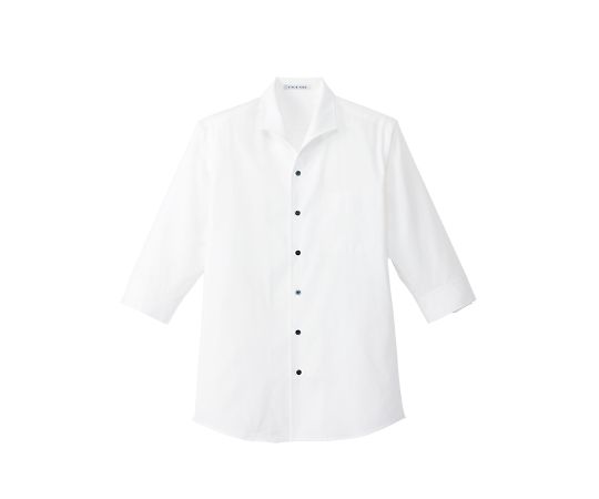 FACE メンズイタリアンカラー七分袖シャツ ホワイト L FB5034M-15 L 1枚（ご注文単位1枚）【直送品】