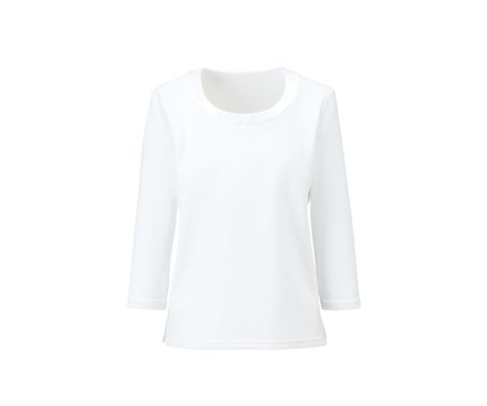 BONCIERGE 衿ぐり切替え七分袖ニット ホワイト 17G BCK7102-15 17G 1枚(ご注文単位1枚)【直送品】