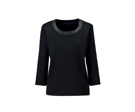 BONCIERGE 衿ぐり切替え七分袖ニット ブラック 17G BCK7102-16 17G 1枚(ご注文単位1枚)【直送品】