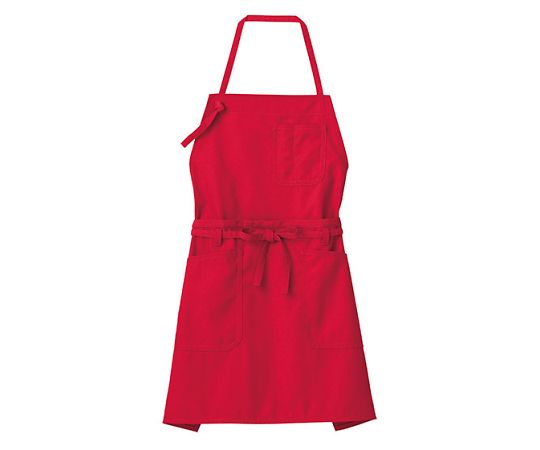 FACE 2WAYエプロン レッド フリー FK7158-3 1枚（ご注文単位1枚）【直送品】